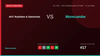 Morecambe can reach the FA Cup first round proper for the first time in two seasons with a win at AFC Rushden & Diamonds...